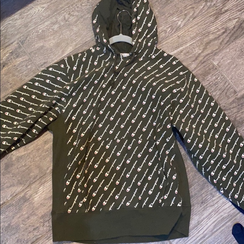 Champion Olive Green LARGE hoodie